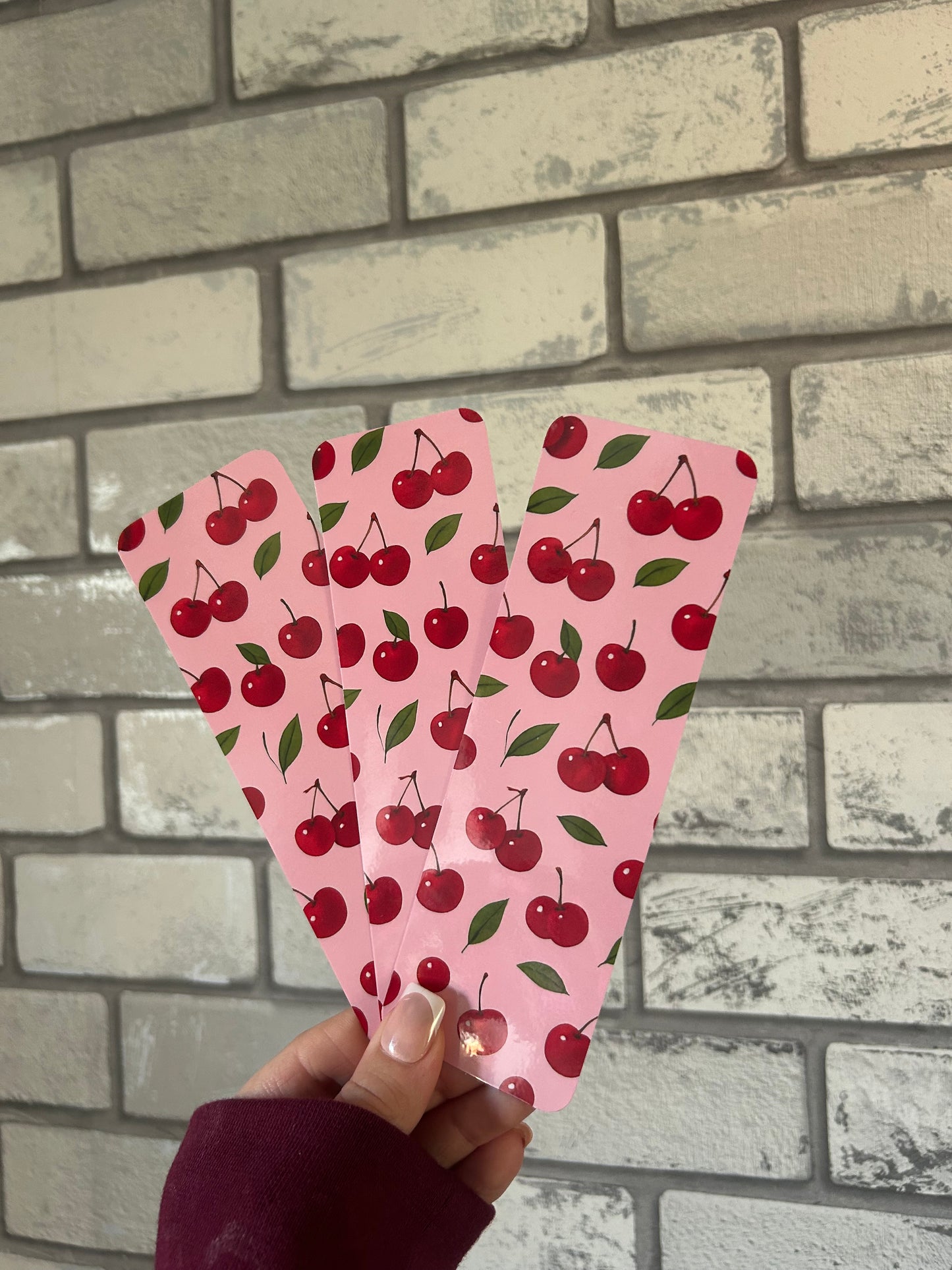 Cherry Print Bookmark
