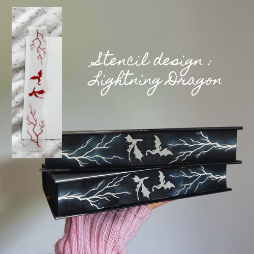 Sprayed edge stencil - Lightning Dragon