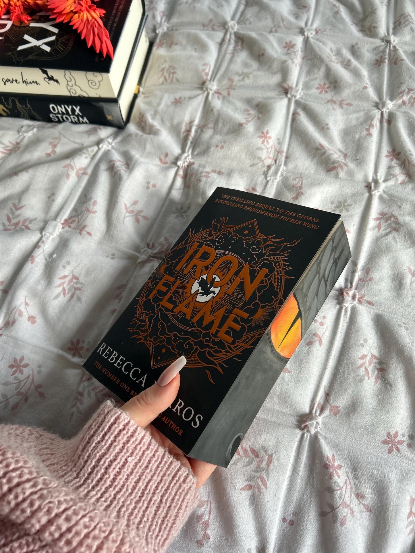 Iron Flame paperback with hand painted edges