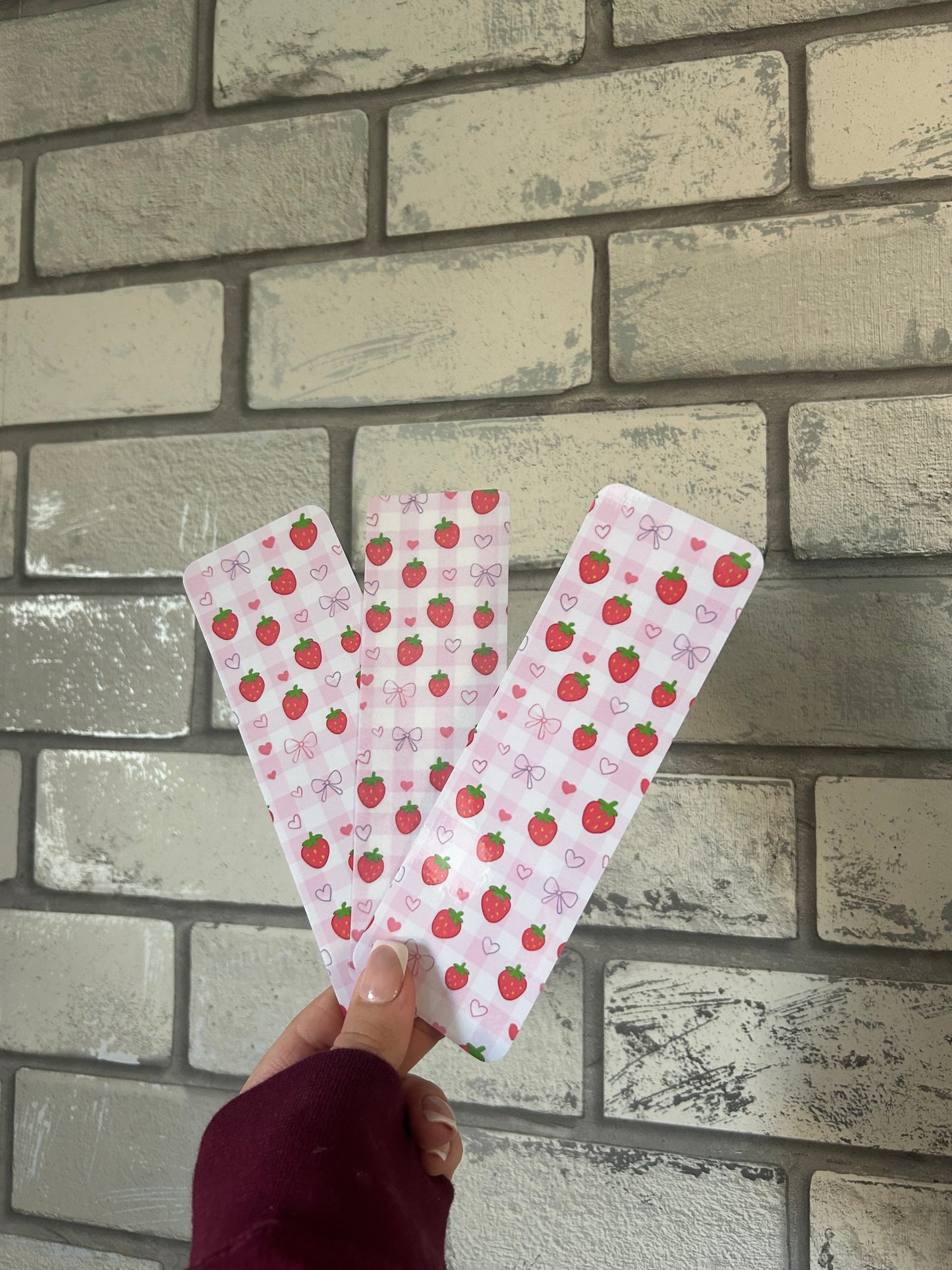 Strawberry Print Bookmark
