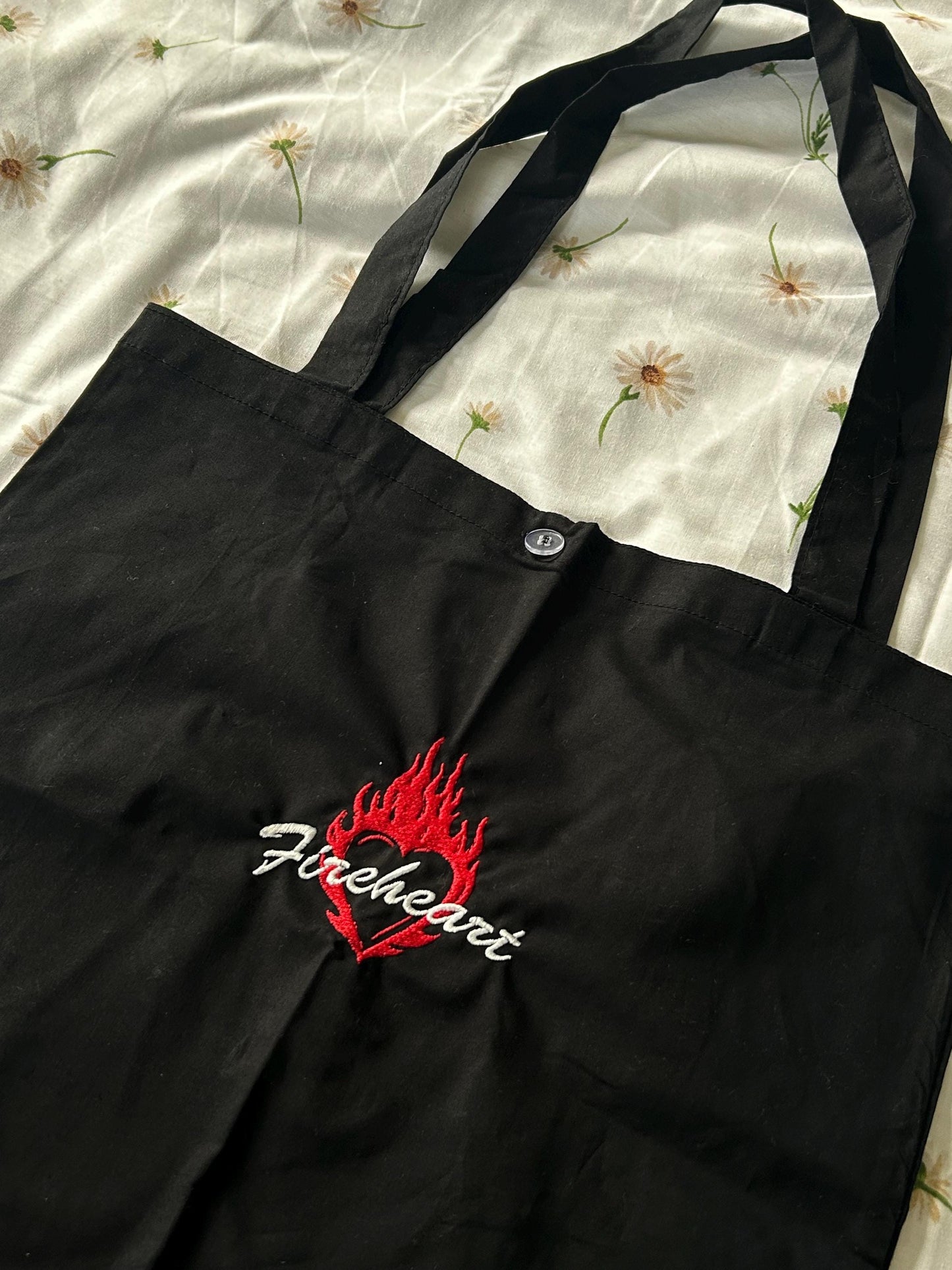 Fireheart Embroidered Cotton Tote Bag