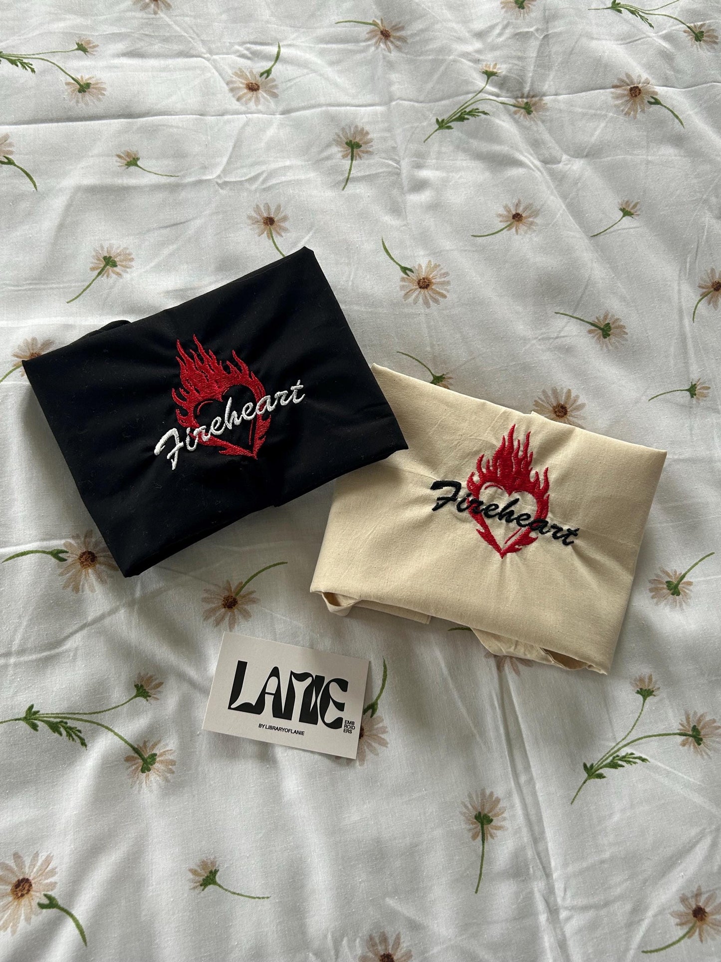 Fireheart Embroidered Cotton Tote Bag