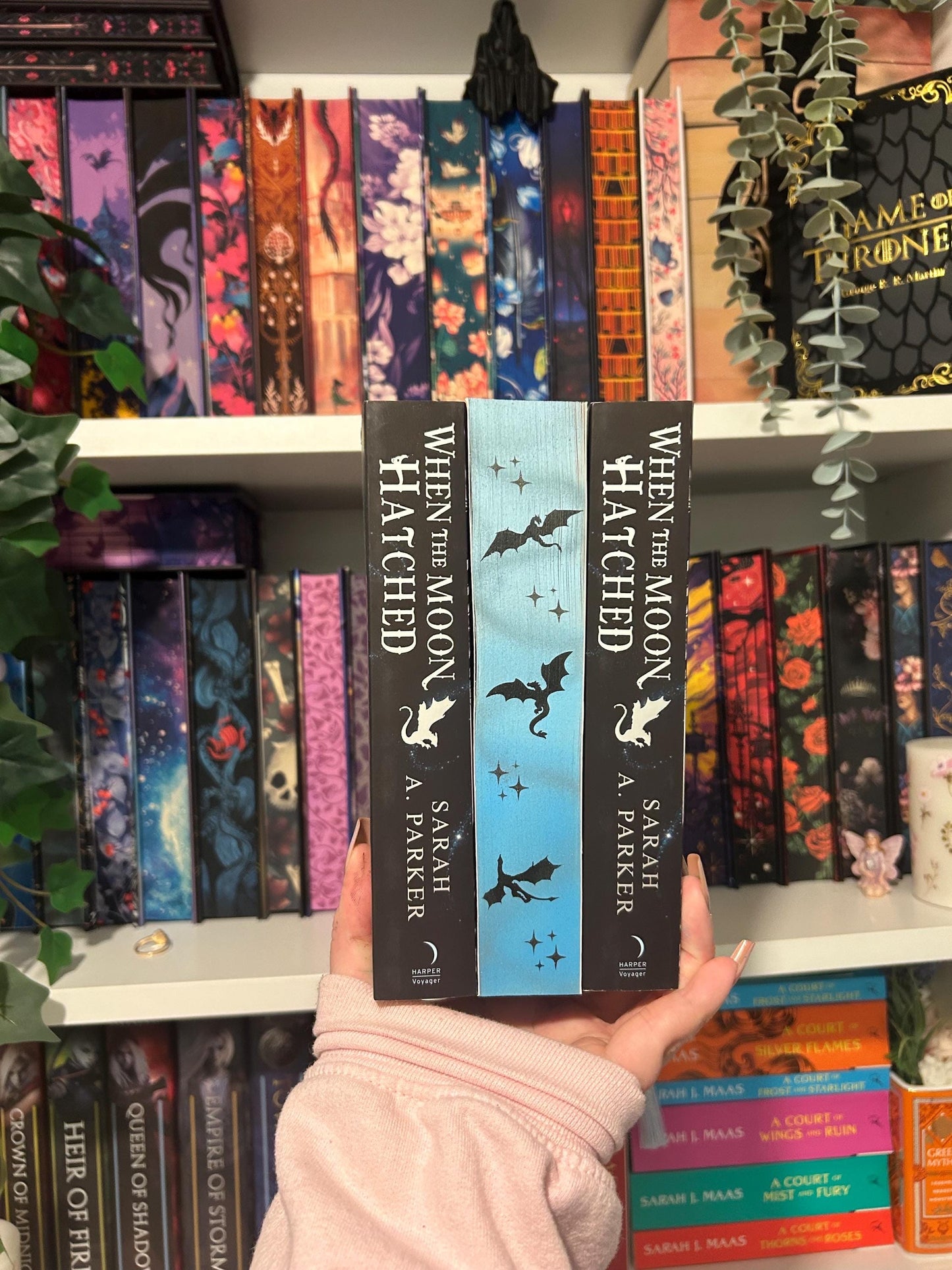 When The Moon Hatched paperback with hand painted edges