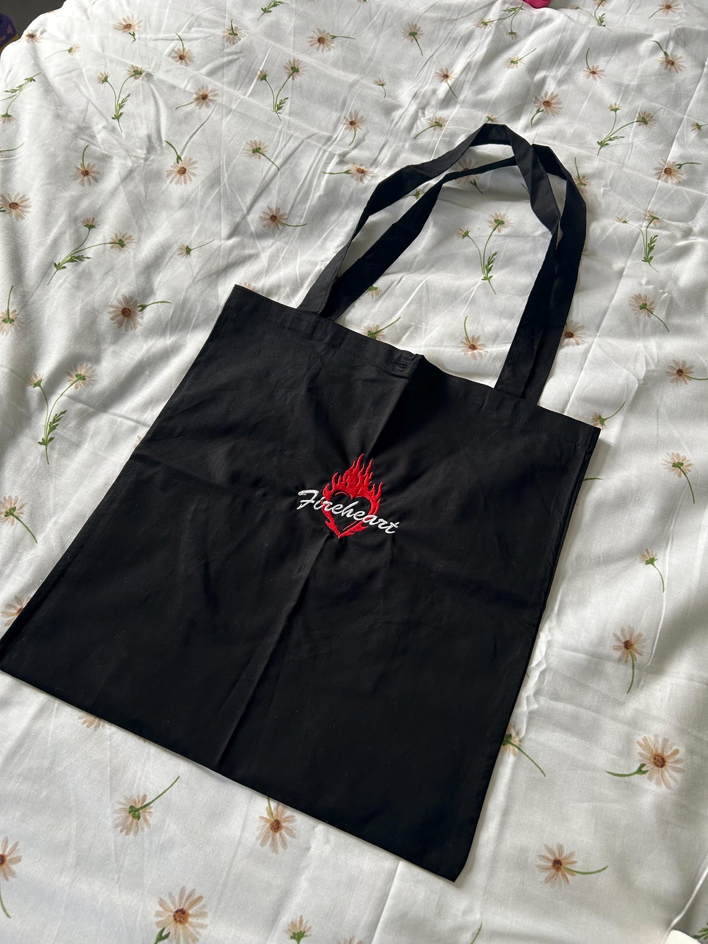 Fireheart Embroidered Cotton Tote Bag