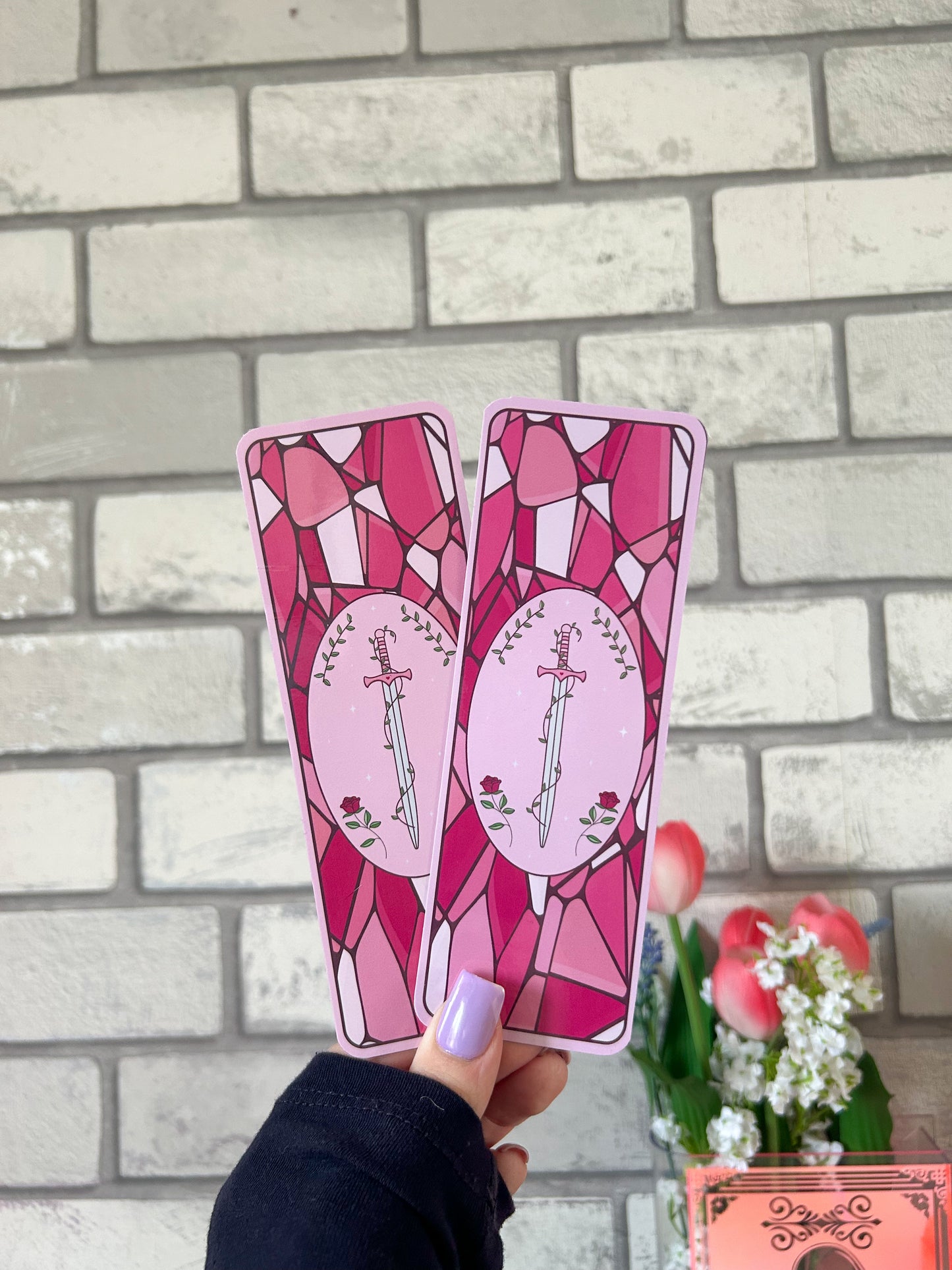 Pink Stained Glass Bookmark