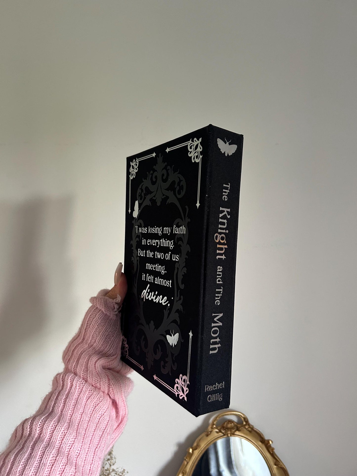 The Knight and The Moth rebind with sprayed edges by Rachel Gillig