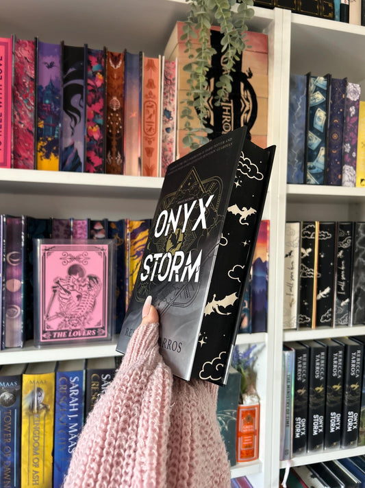 Onyx Storm UK hardback with painted edges